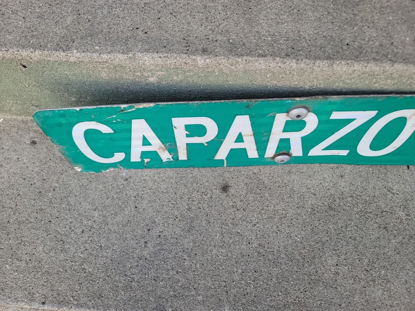 Carparzo Drive Metal Street Sign Green 6" X 24" Vintage Reflective RARE Cave 