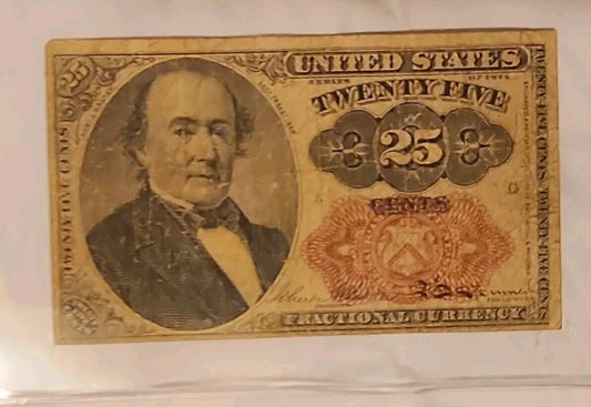 VF 25 Cents Fractional VF Note Collectible Paper Currency 