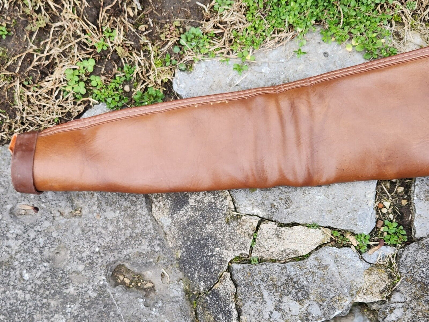 Vintage Redhead Leather Zippered Soft Gun Case 49” Brown Tan strap