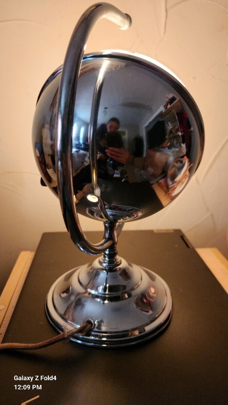 Rare Saturn 1939 World's Fair New York Art Deco Nouve Lamp Chrome  Planet Space 