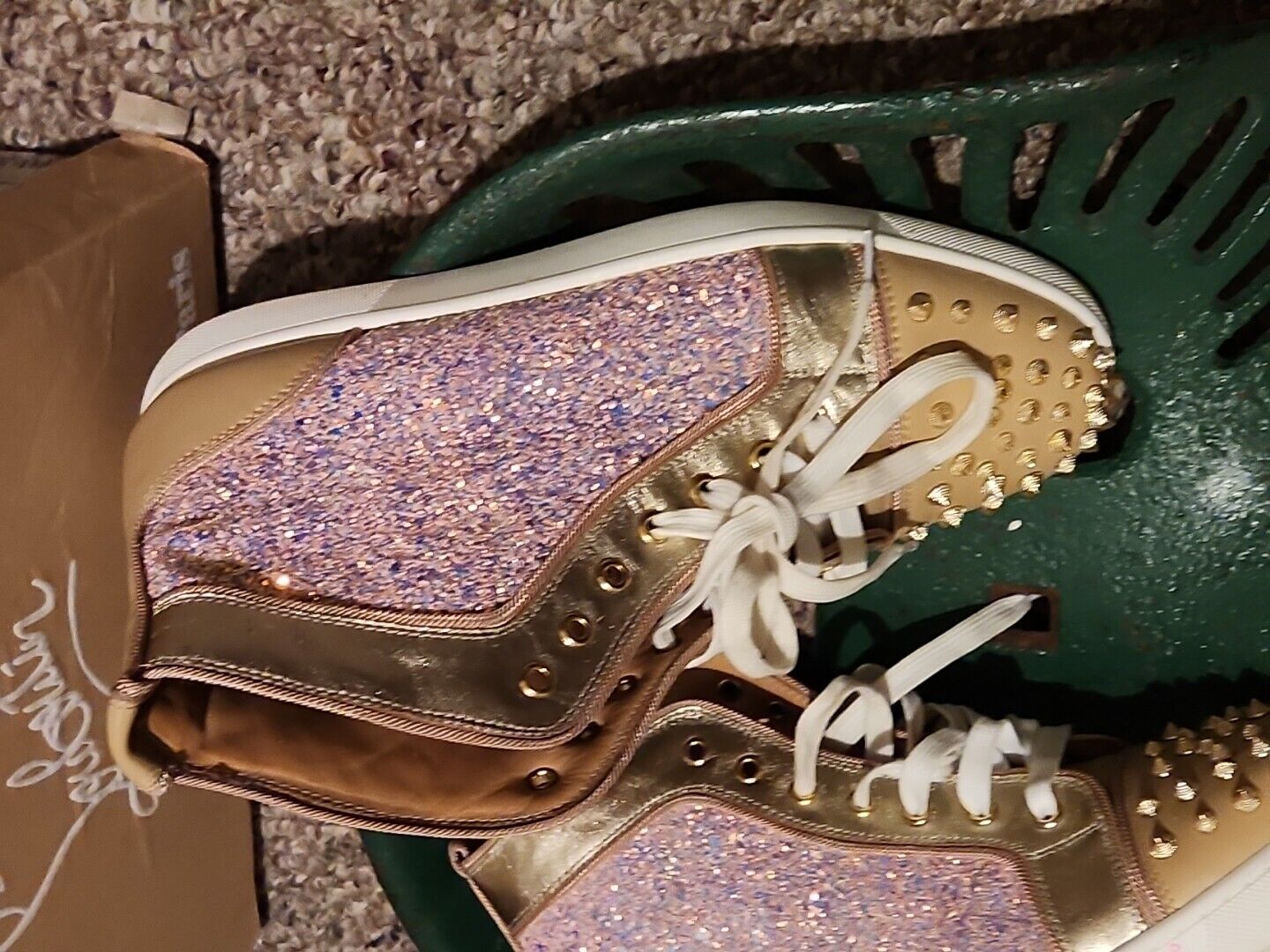 Christian Louboutin Louis Flat Veau Velours/Strass Sneakers Mens Size 12 46