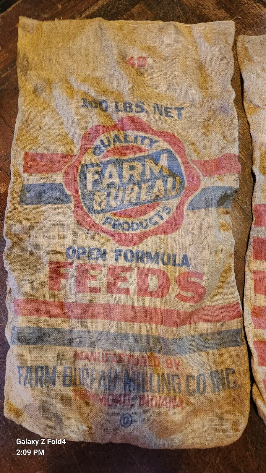 Vintage Farm Swifts Victory Large Burlap Sacks Wayne Seeds Hog 