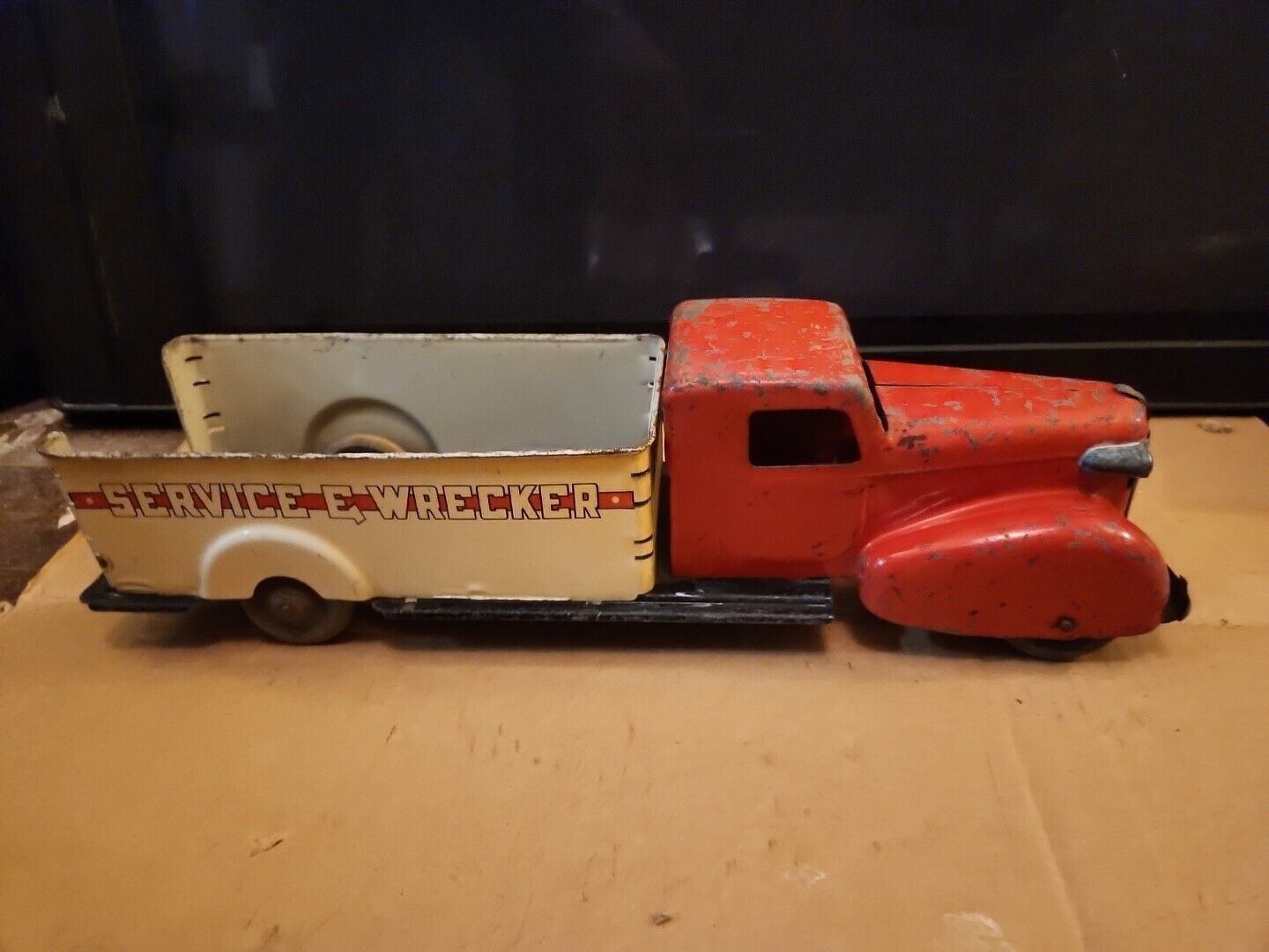 Vintage Toy 1930's Wyandotte Service Wrecker Tow Truck Pressed Steel 1187 As Is 