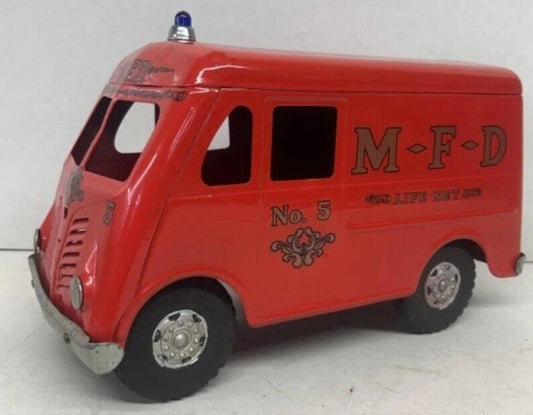 Vintage Custom Red Tonka 1950s #5 Rescue Life Net Van Ambulance 