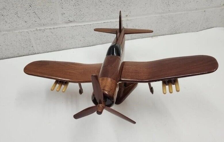 F4U Corsair Mahogany Wood Desktop Airplane Model