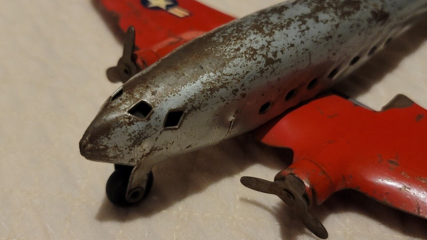 VINTAGE Wyandotte TIN TOY PLANE NICE  473-F