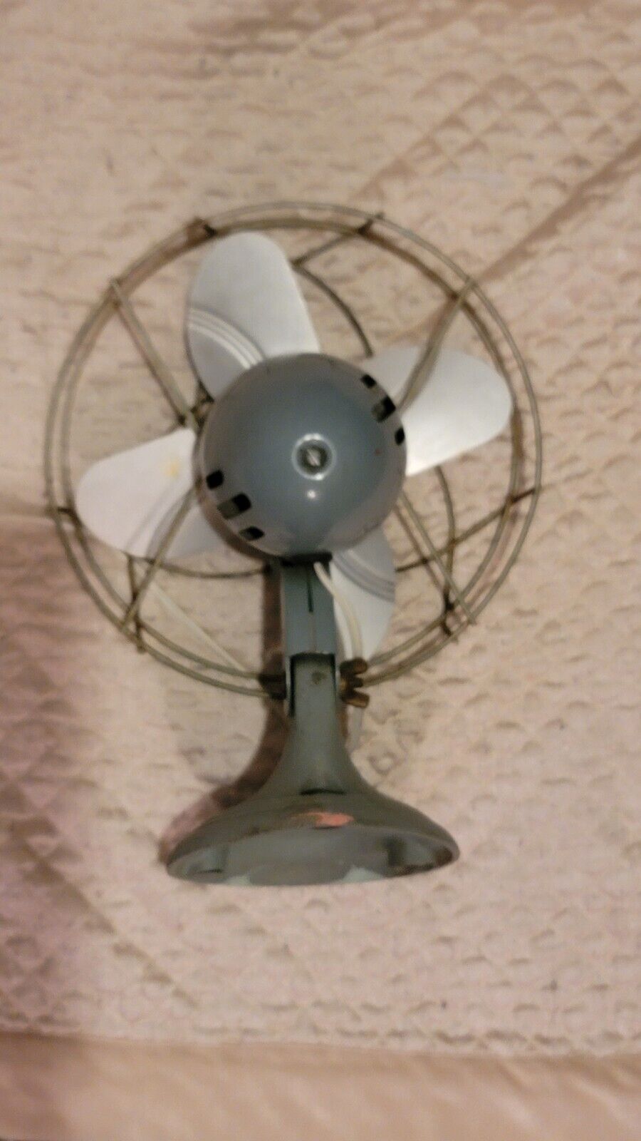 VTG 8" Electric Metal Desk Table FAN Art Deco Nouveau MCM RUNS Great