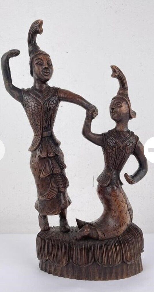 Mid Century Moderm BURMESE WOOD CARVING 19 5/8" tall, 8 3/4" long