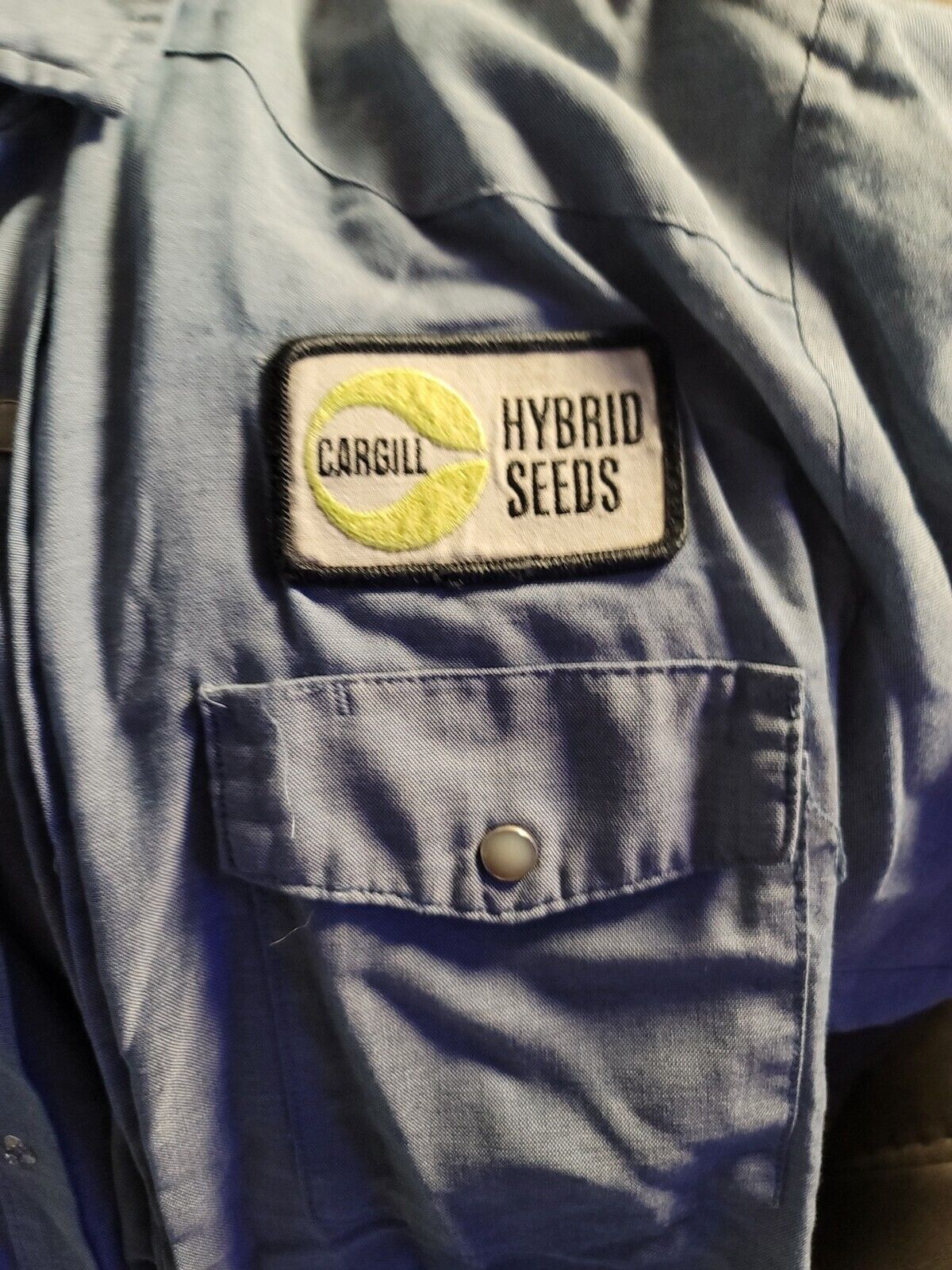 VINTAGE CARGILL Hybrid Seeds Work Wear Shirt Short Sleeve Adult PATCH