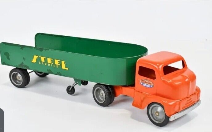 Restored 1950S Tonka cab over STEEL TRUCK CARRIER 