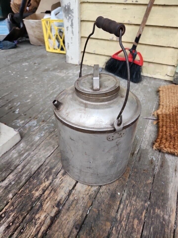 Vintage Pennsylvania Railroad PRR Stainless Steel 2 Gallon Water Can Keystone