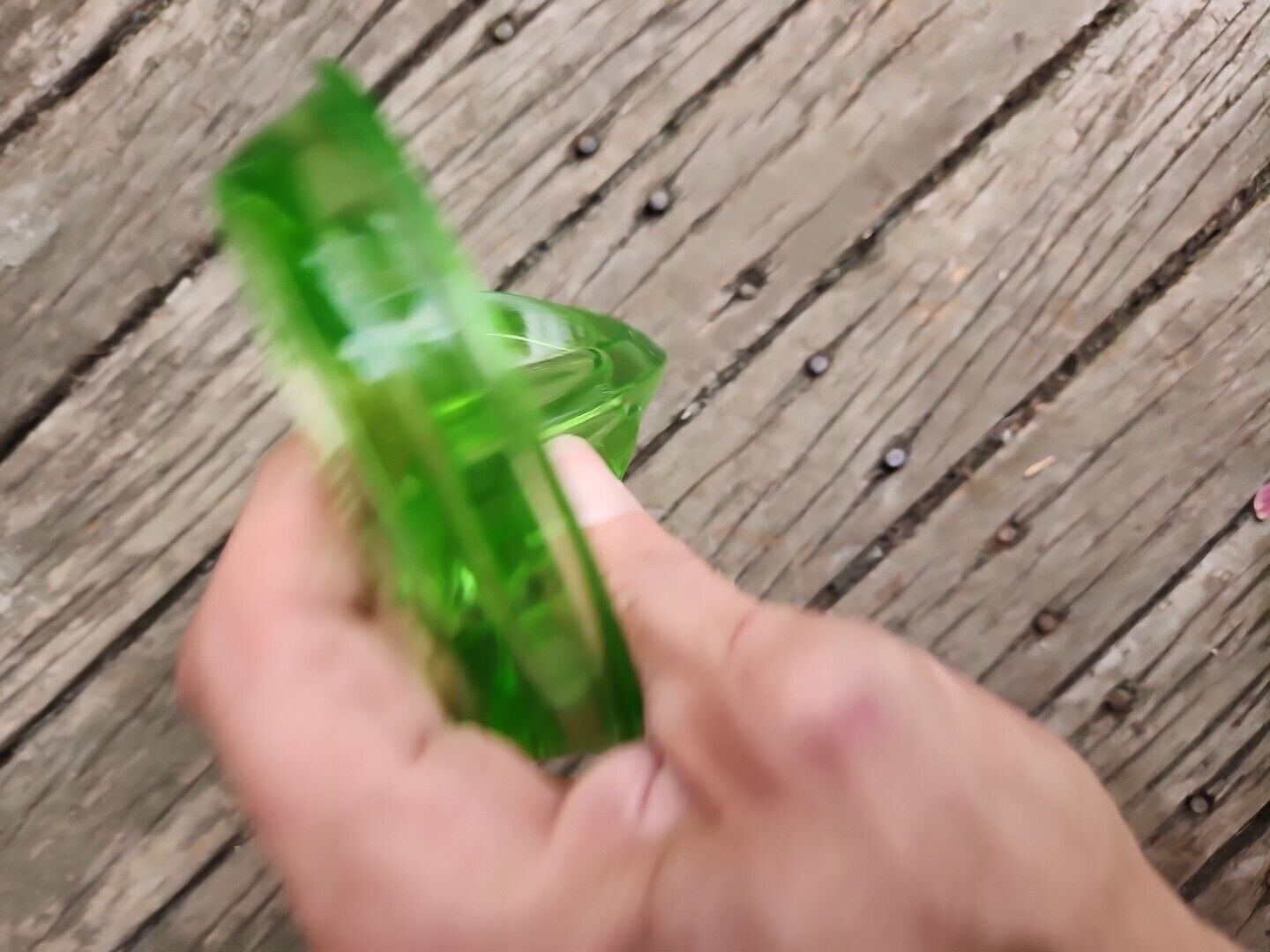 Vintage Uranium Depression Glass Green Vaseline Citrus Reamer Juicer