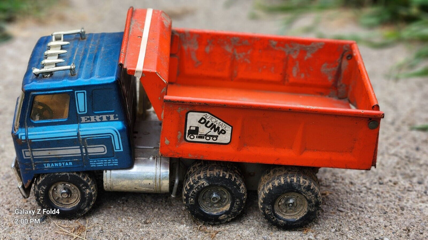 Vintage Ertl Pressed Steel Automatic Hydraulic Dump Truck International Transtar