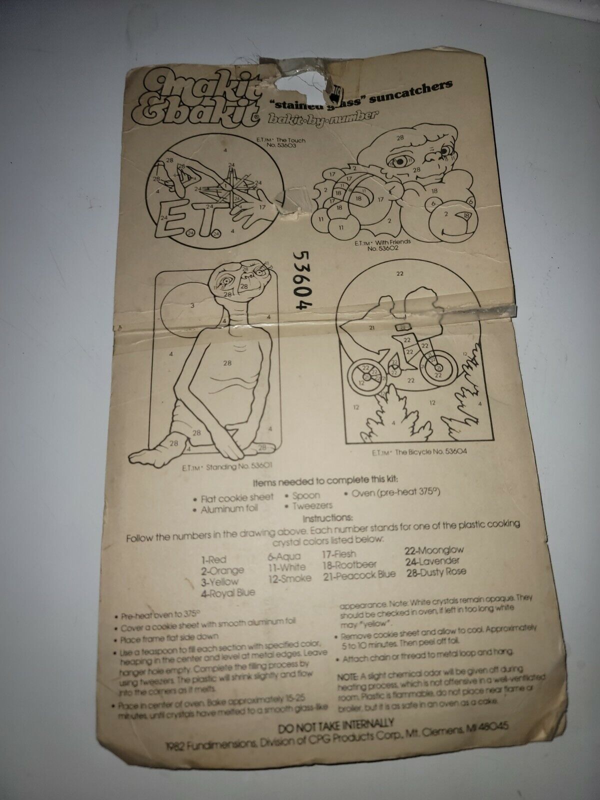 Vintage Makit Bakit Stained Glass Kit E.T. Ornament Sun Catchers Sealed