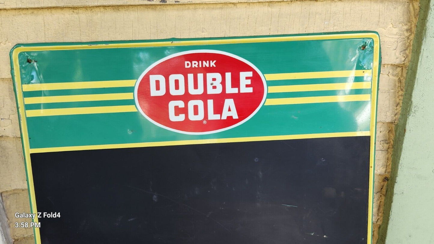 Vintage Double Cola Chalkboard Advertising Sign Coke Pepsi Soft Drink Salesman 