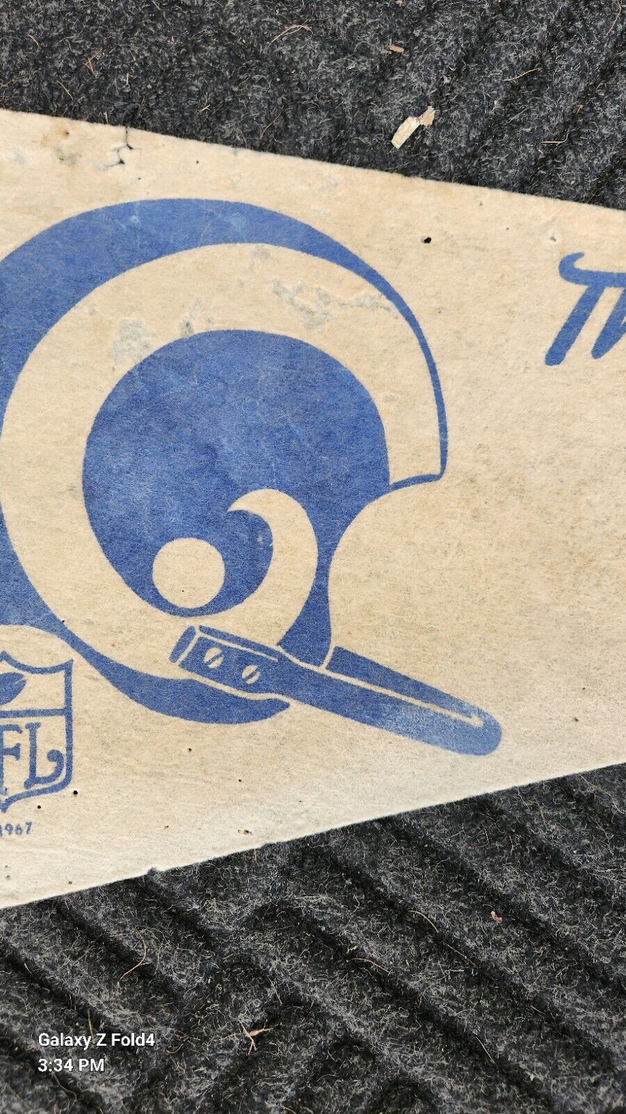 Vintage LOS ANGELES RAMS 1 BAR 1960'S  FELT NFL VINTAGE PENNANT 