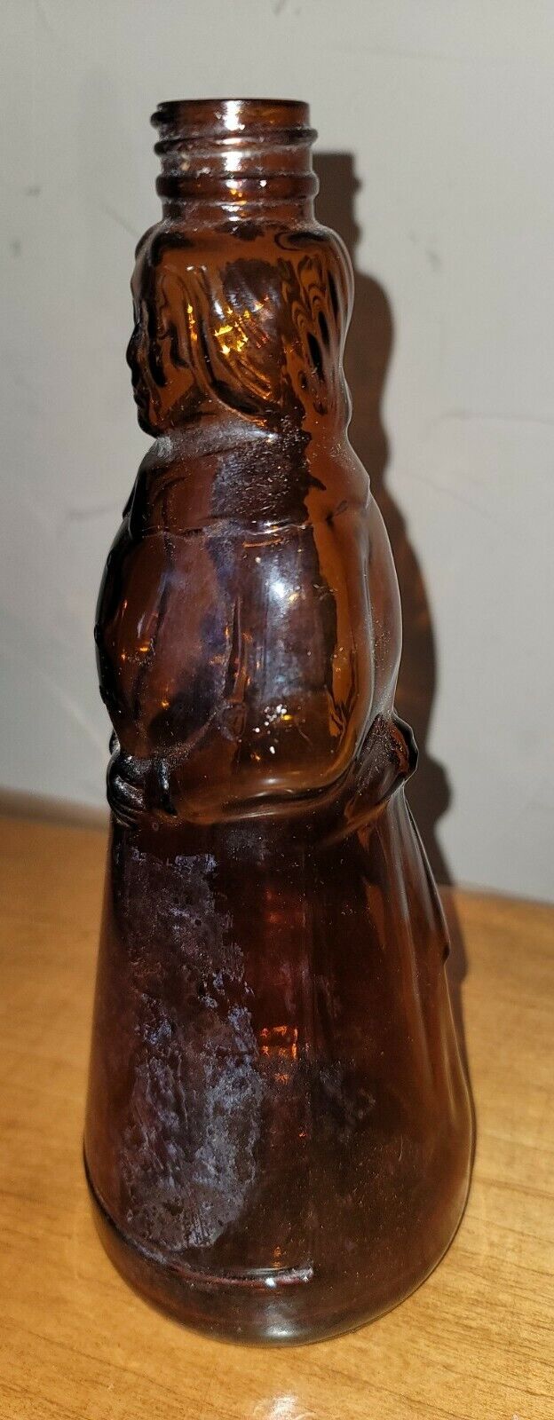 Vintage 1976 Mrs. Butterworth's Syrup Glass Bottle W Metal Lid 11" tall