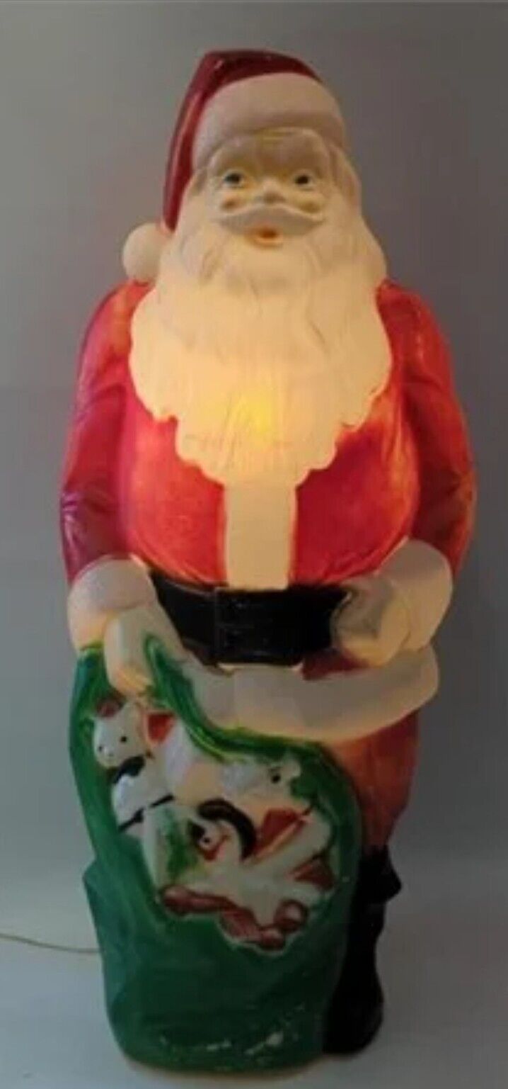 Vintage 1968 Empire Blow-Mold 46-inch Giant Santa, Christmas Light-up Lawn Santa