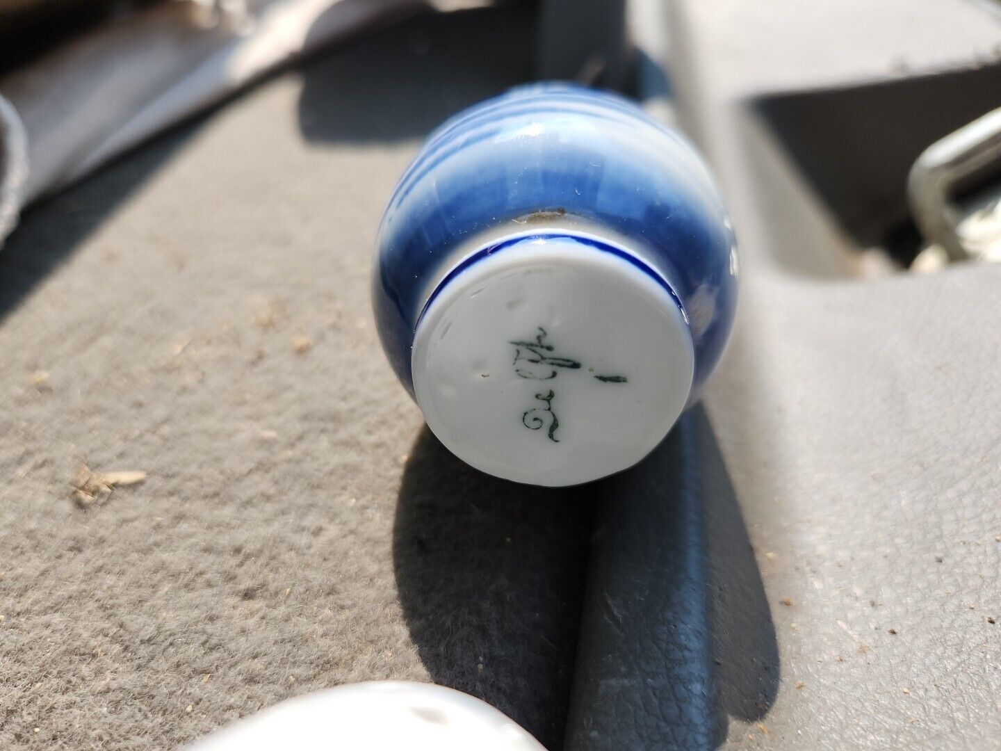 Vtg Delft Blue Hand Painted Egg Salt & Pepper Shakers Set  Windmills