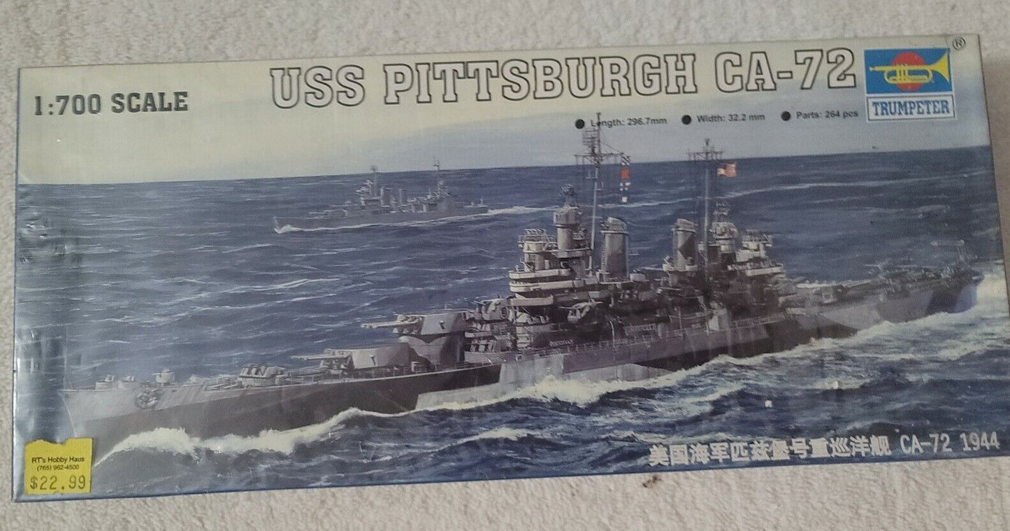 Vintage Model Kit U.S.S. Pittsburgh CA 72 1:700 rare sealed