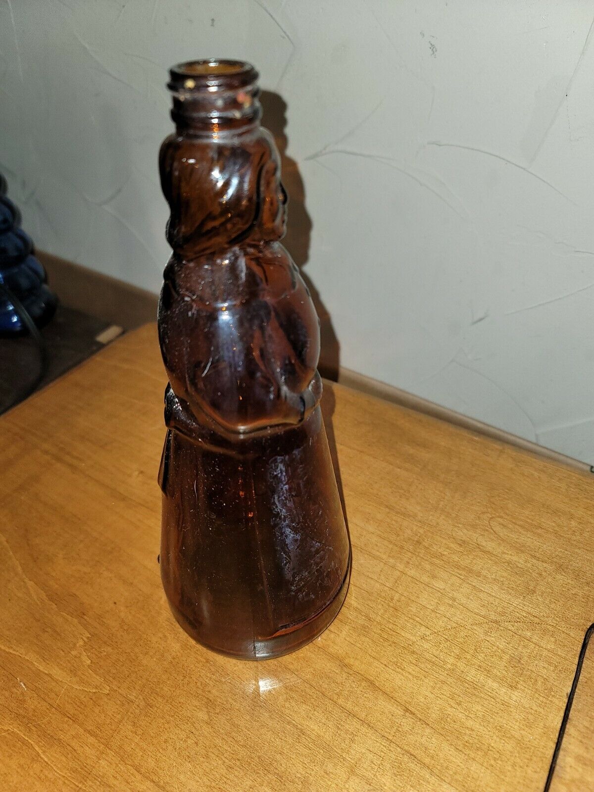 Vtg 1974  Mrs Butterworth Figural Amber Glass Bottle collectable rare