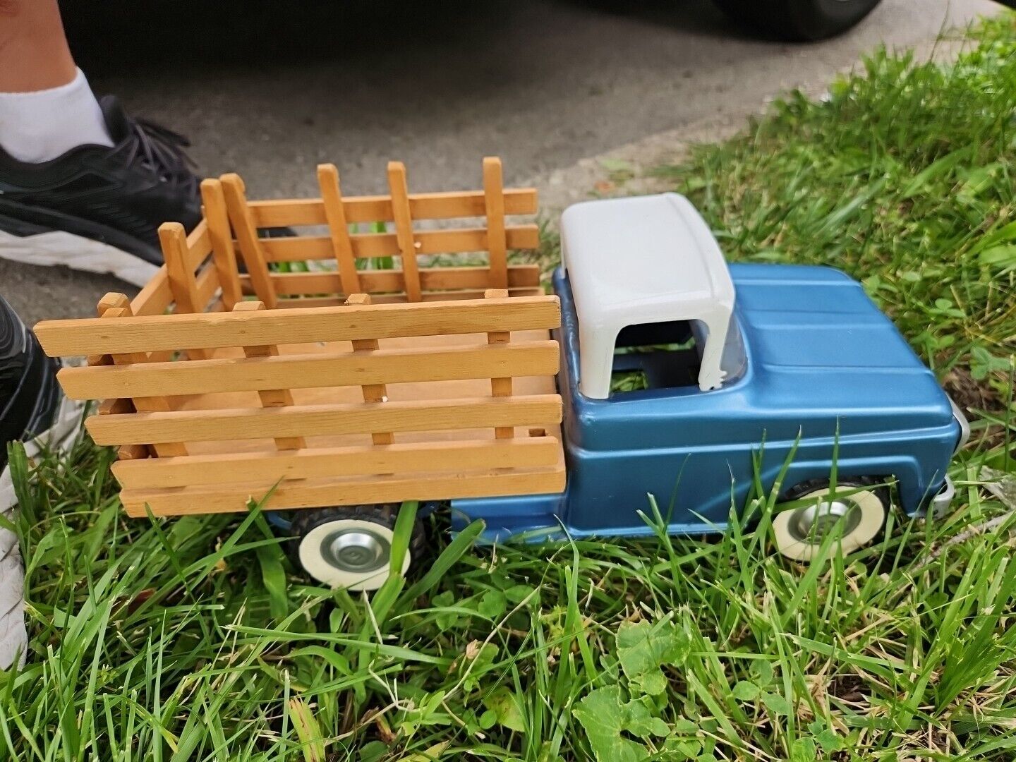 Vintage Structo Tonka  customized Truck W/ Wood Stake bed Nice Collectible Toy