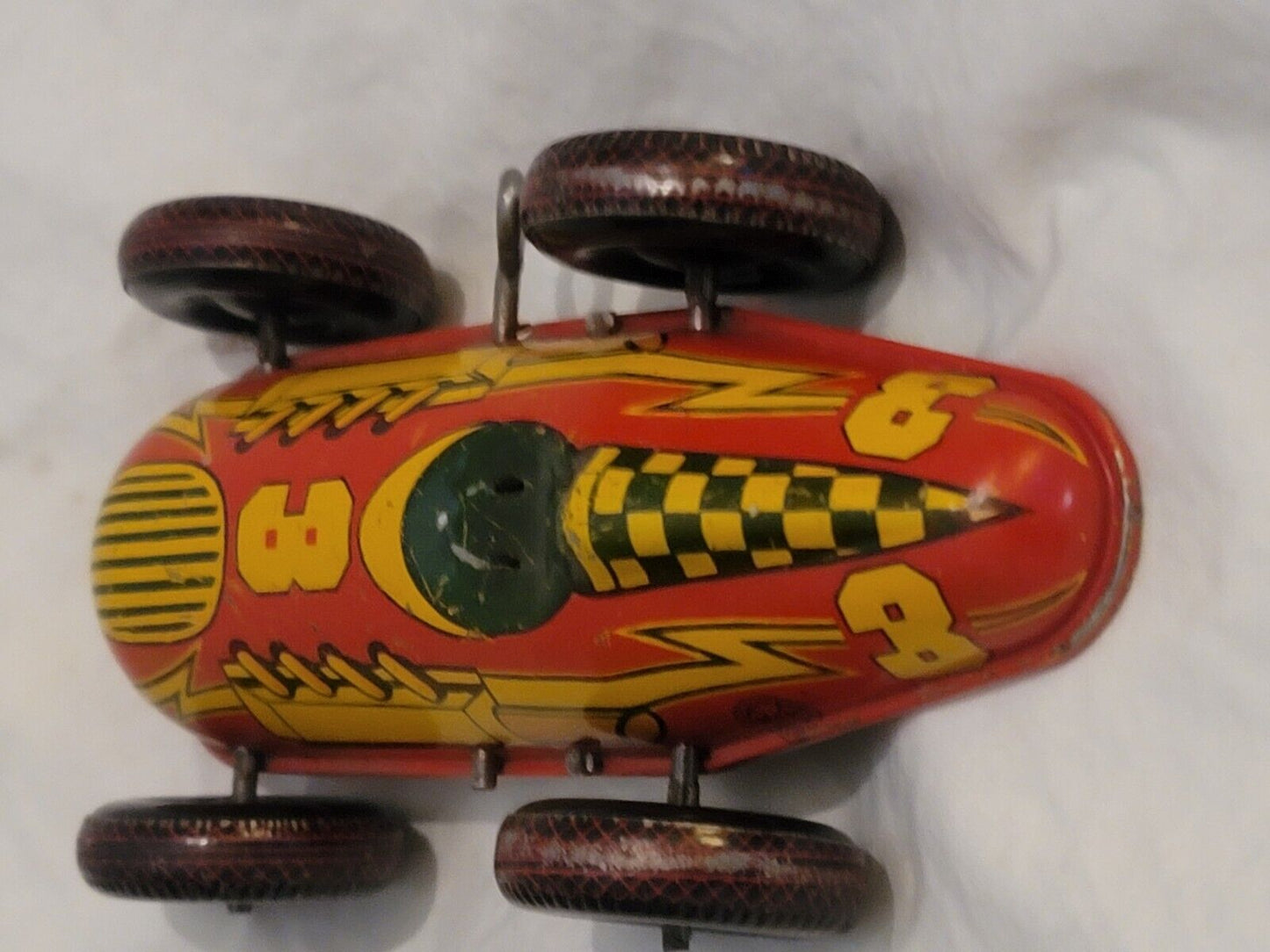 VINTAGE MARX - NO 3 RACE CAR WIND-UP TIN LITHO VERY SCARCE No Driver 