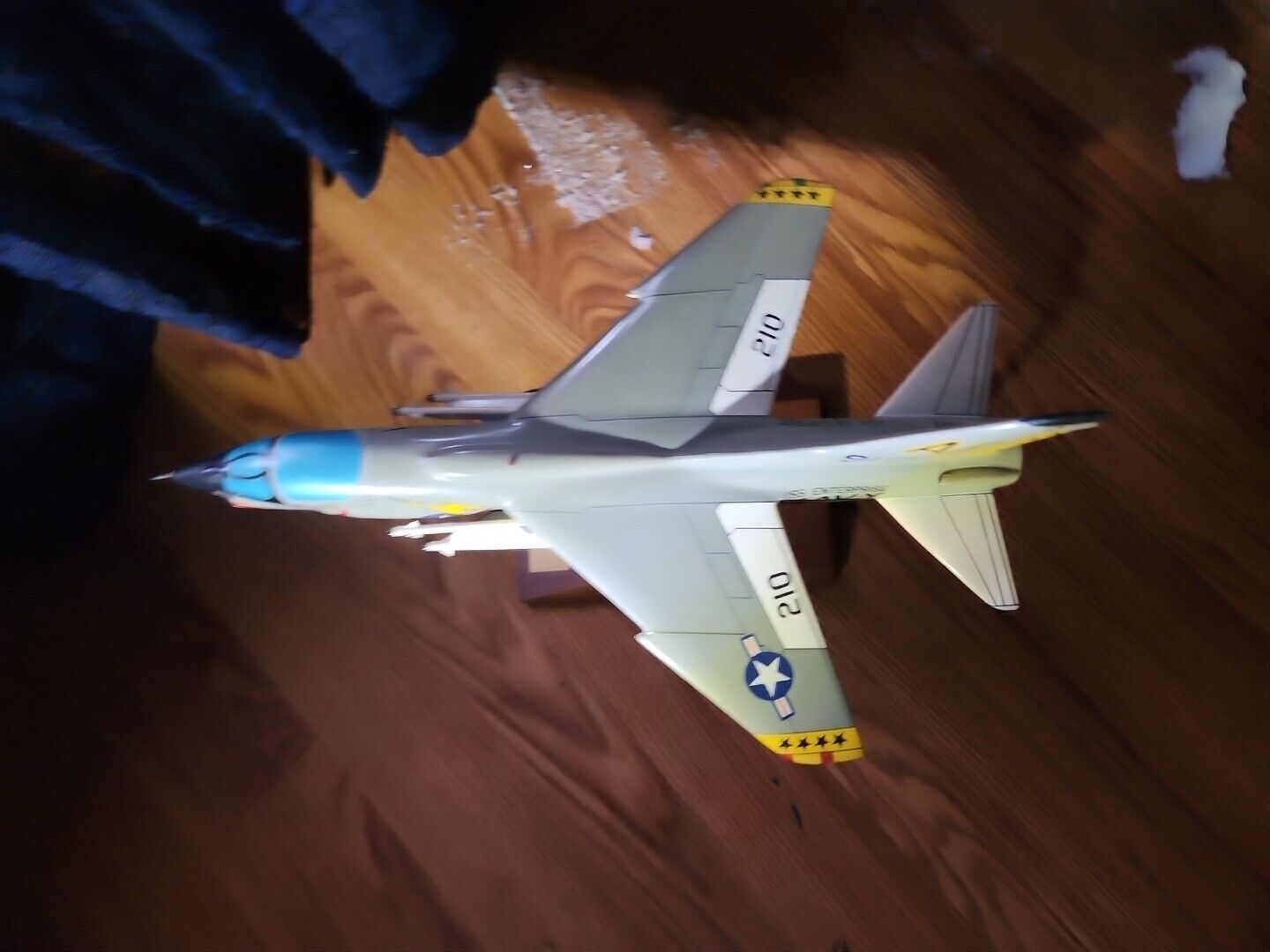 F-8 Crusader Airplane Desktop Wood Model Cool Man Cave Toys Decor 