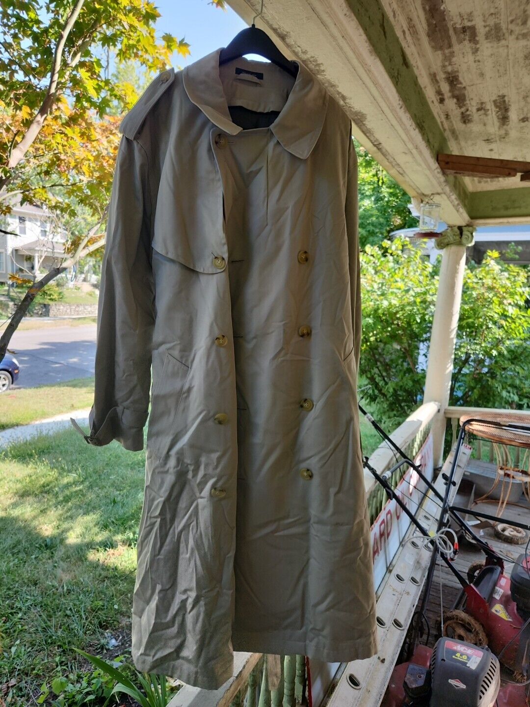 Vintage Nautica Men’s Civvies Cotton Trench Coat Tan Size 42R