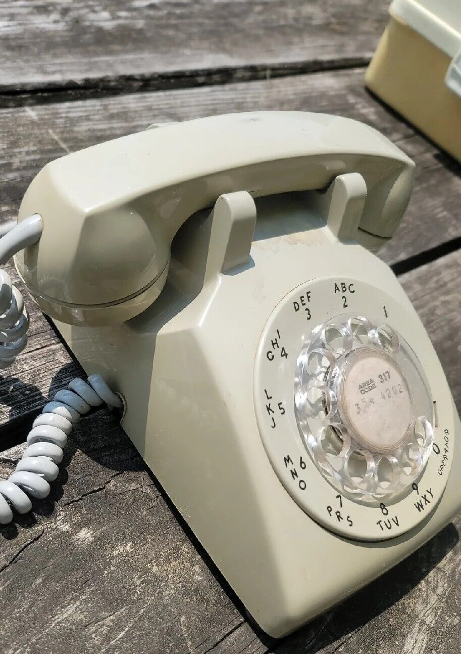 Vintage Bell System Western Electric Cream Rotary Desk Phone Cream Telephone