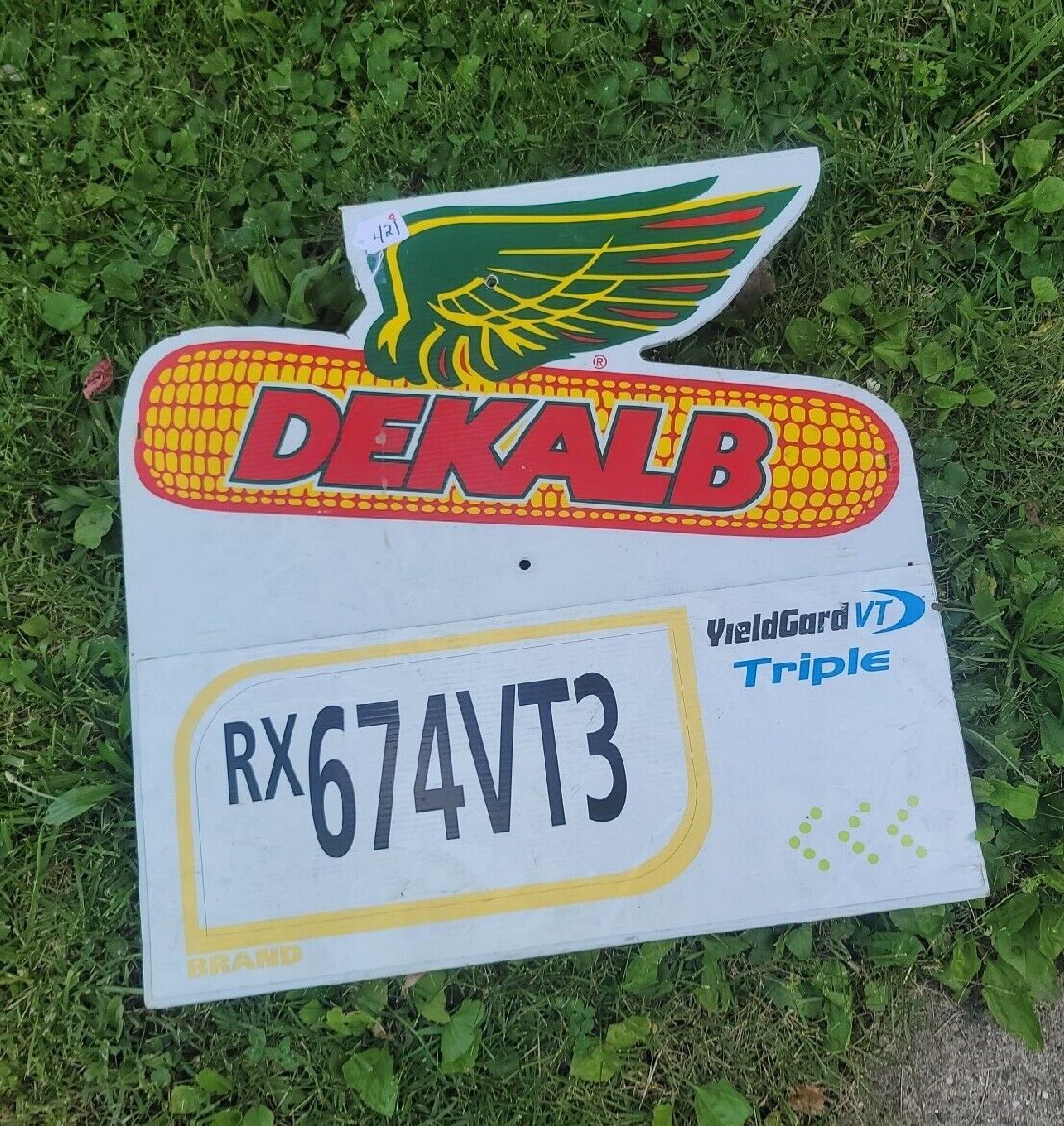 Dekalb Field Plot Sign Plastic 24" x 23" Triple Yield Gaurd Barn Find 