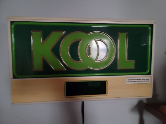 Vintage Kool Cigarettes Advertising Sign WITH DIGITAL CLOCK Works 