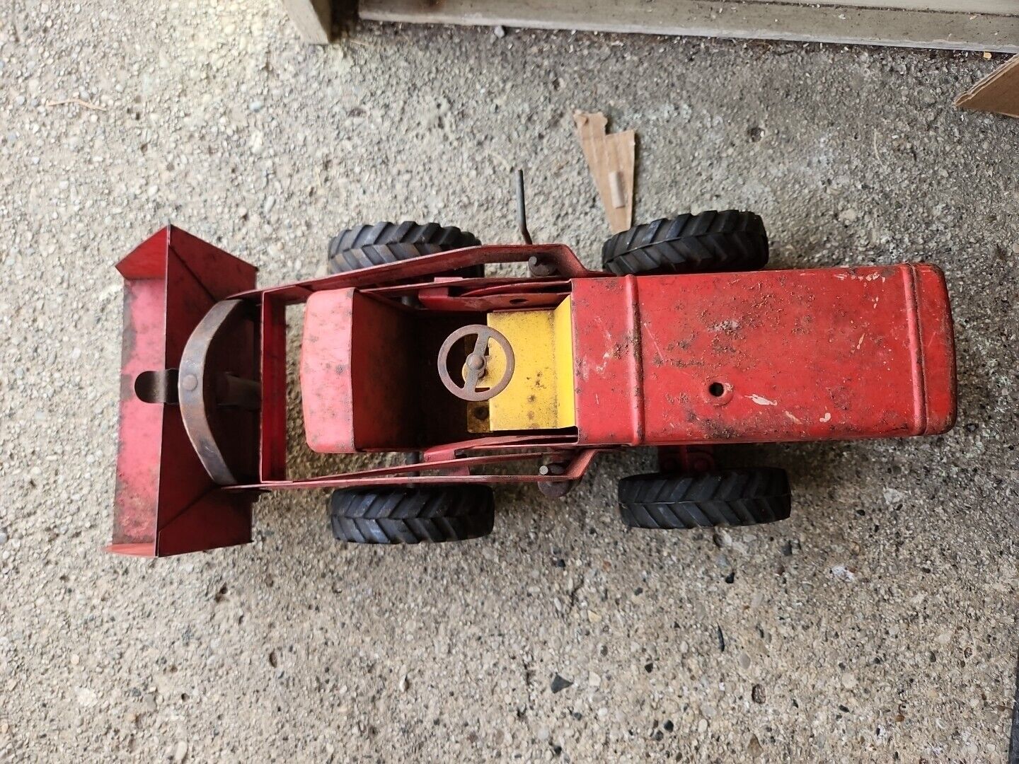 Vintage Nylint Red Pressed Steel Hough Payloader Front End Loader Tractor Toy