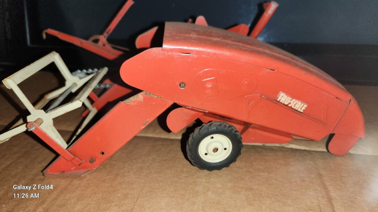 Vintage Tru-Scale  farm combine vintage pressed steel Working farm toy