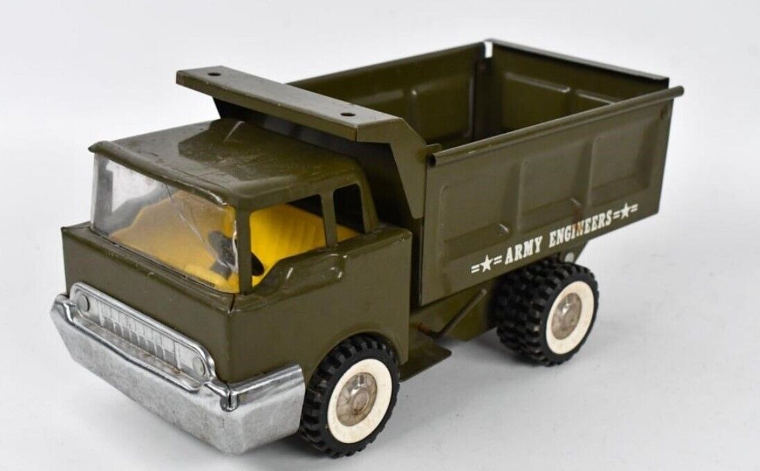 STRUCTO 1960’s Structo U. S. Army Engineers Pressed Steel Dump Truck/JEEP & More