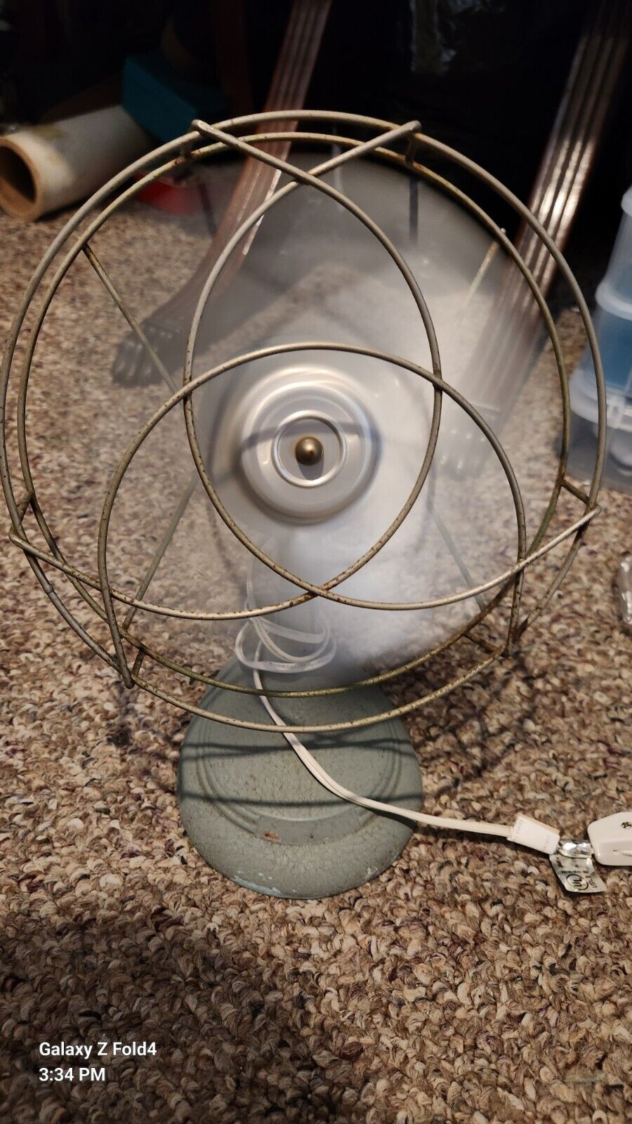 VTG 1930’s Electric Sterling Table Top Art Deco Metal Fan 5197 WORKS