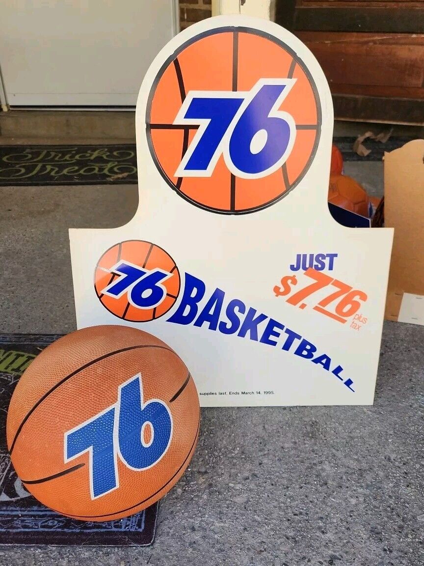 Vintage 76 Gasoline Orange Logo Promotional Souvenir Basketball Original Display