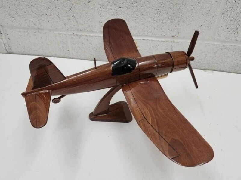 F4U Corsair Mahogany Wood Desktop Airplane Model