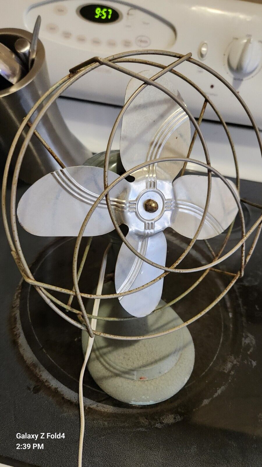 VTG 1930’s Electric Sterling Table Top Art Deco Metal Fan 5197 WORKS