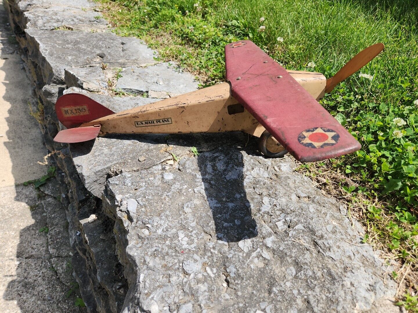 Vintage Steelcraft NX-130 US Mail  Airplane Wood Propeller Original Condition 