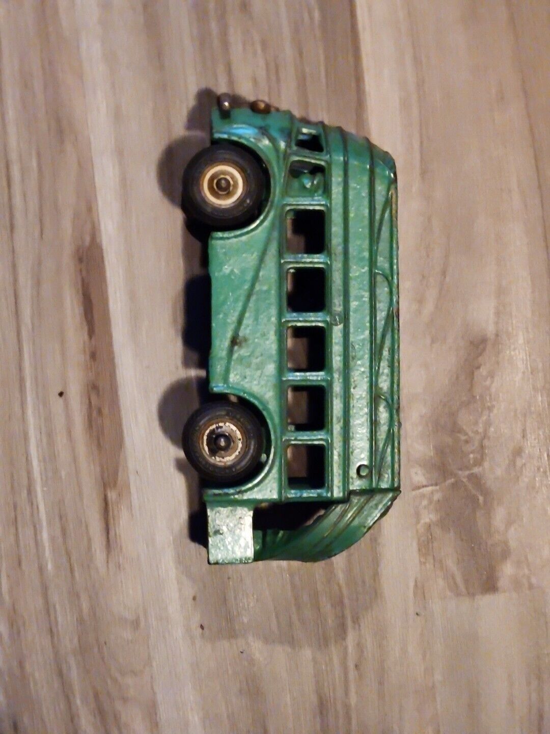 Vintage Arcade Cast Iron Double Decker Bus-Original 318 R  Paint 8” Long