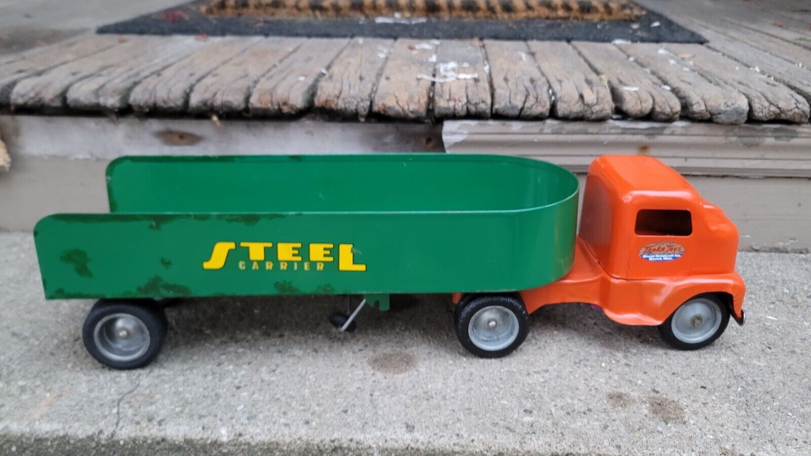 Restored 1950S Tonka cab over STEEL TRUCK CARRIER 