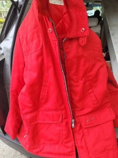 Vintage Ted Williams Sears, Roebuck Jacket Coat Red Quilted Bird Hunting WOW