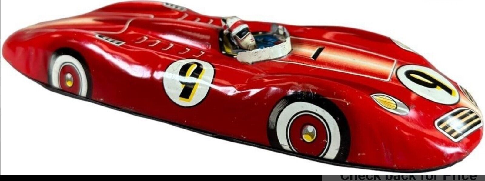 VINTAGE Japanese FRICTION SPEED RACER LARGE 9.5" TIN LITHO Red