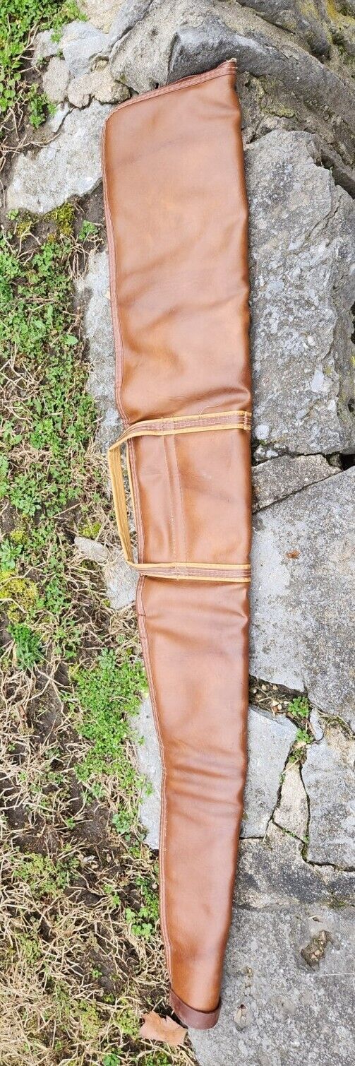 Vintage Redhead Leather Zippered Soft Gun Case 49” Brown Tan strap