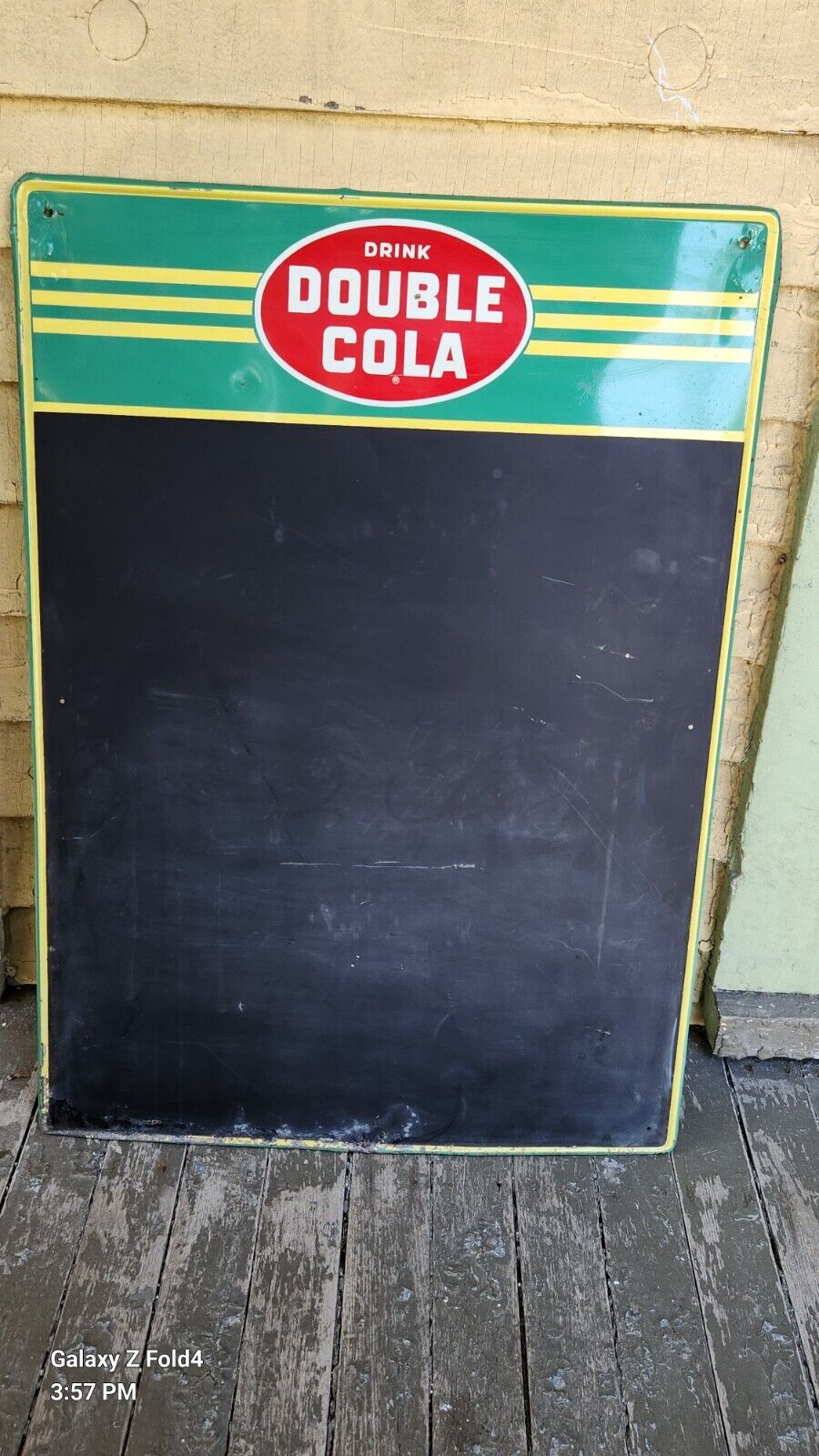 Vintage Double Cola Chalkboard Advertising Sign Coke Pepsi Soft Drink Salesman 