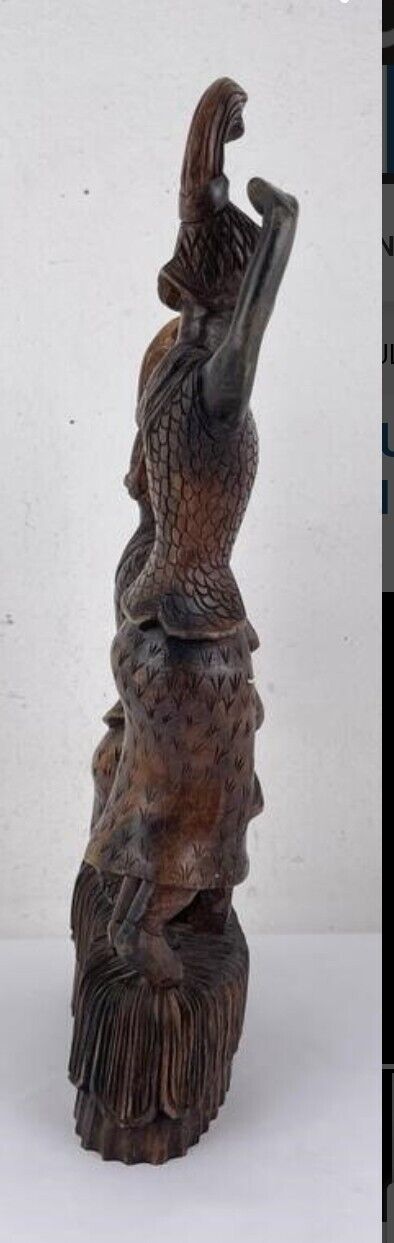 Mid Century Moderm BURMESE WOOD CARVING 19 5/8" tall, 8 3/4" long