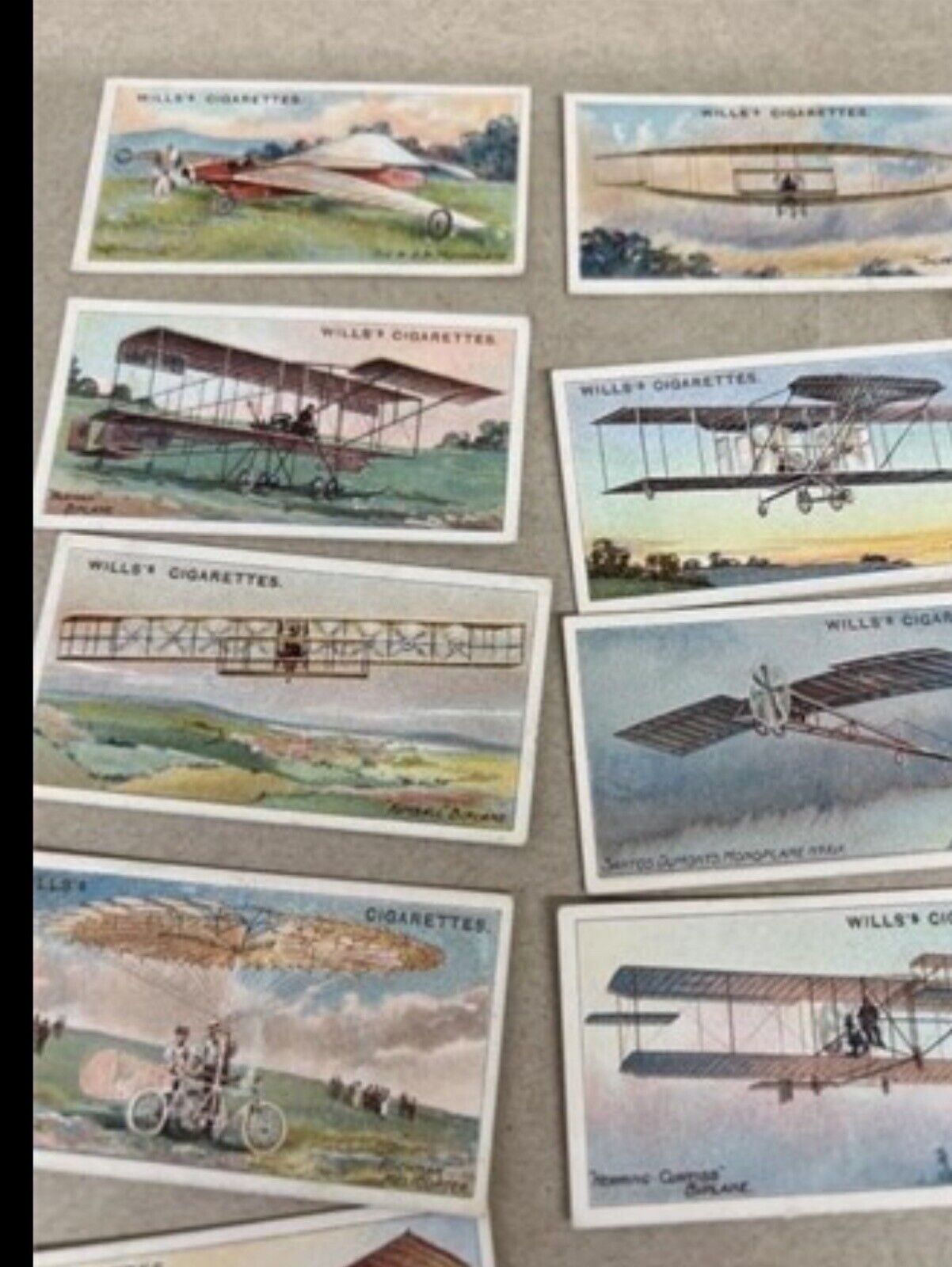 Wills Cigarette cards 1910 Aviation Airship Zeppelin Flying Ship Lot Of 12