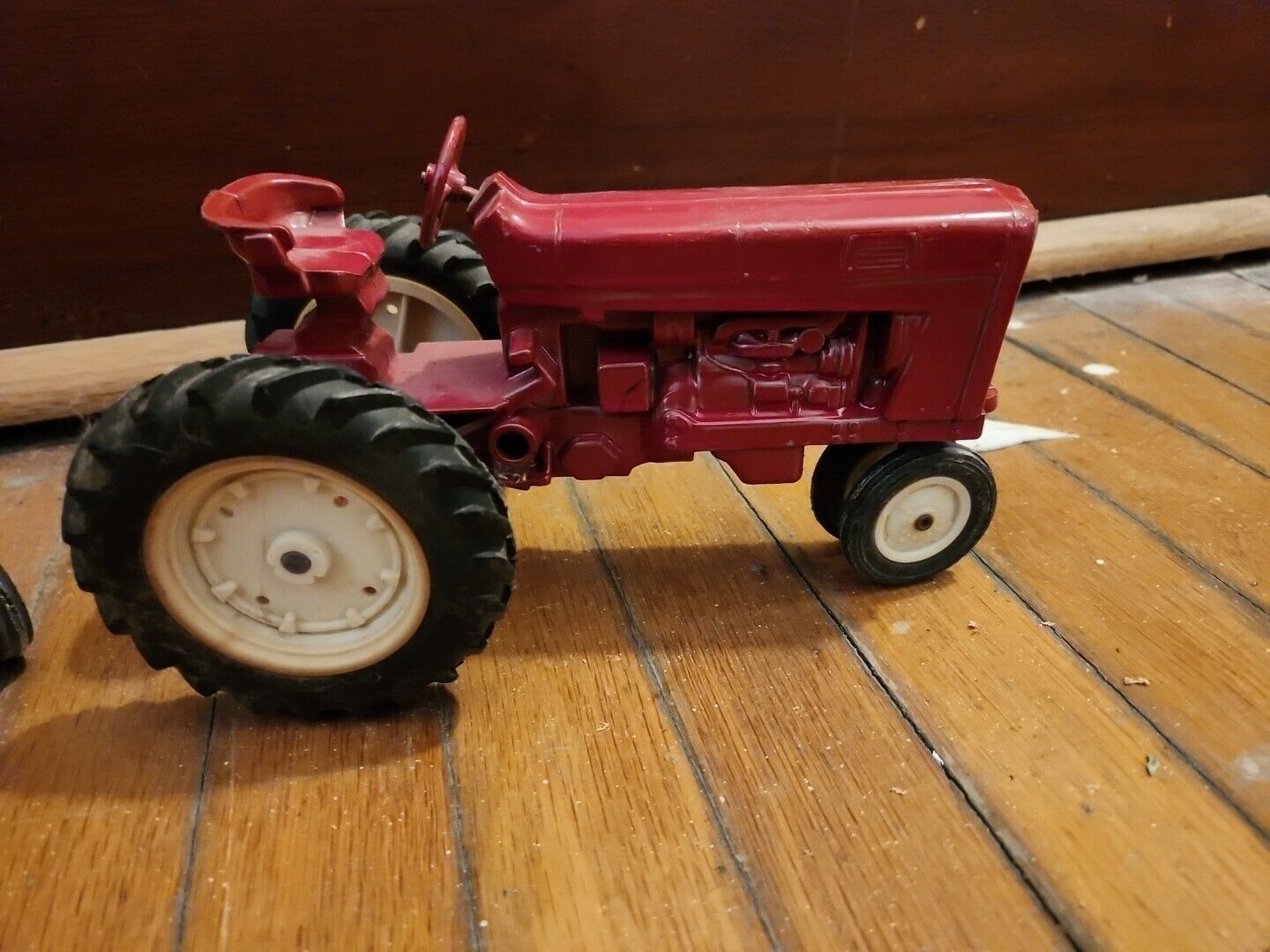 Two Vintage Metal Farm Tractor Toy Die Cast Ertl Co International Harvester Red