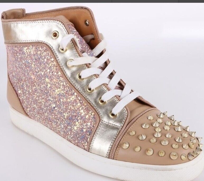 Christian Louboutin Louis Flat Veau Velours/Strass Sneakers Mens Size 12 46